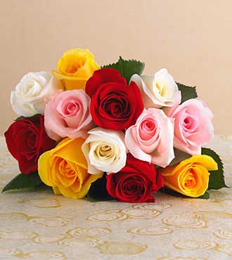 12 Assorted Roses Bouquet